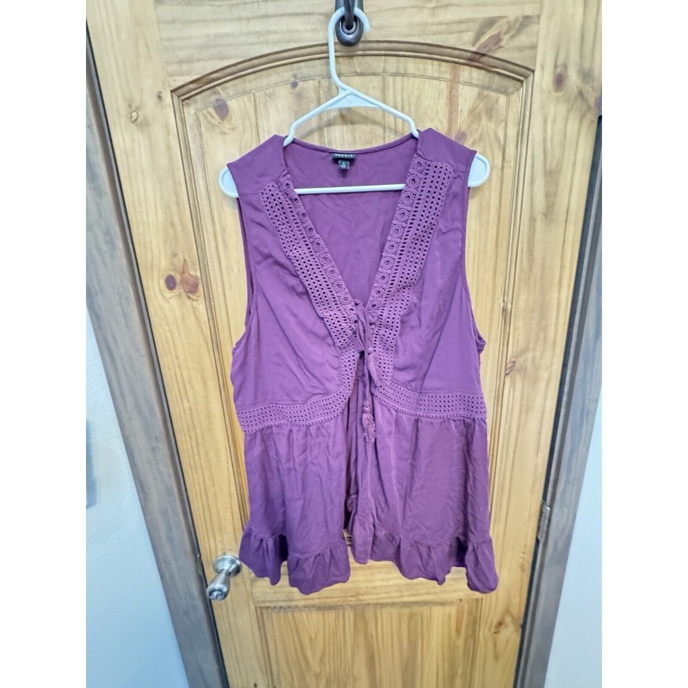 Torrid Floral Lace Top Women's‎ Purple Stretch Size 4